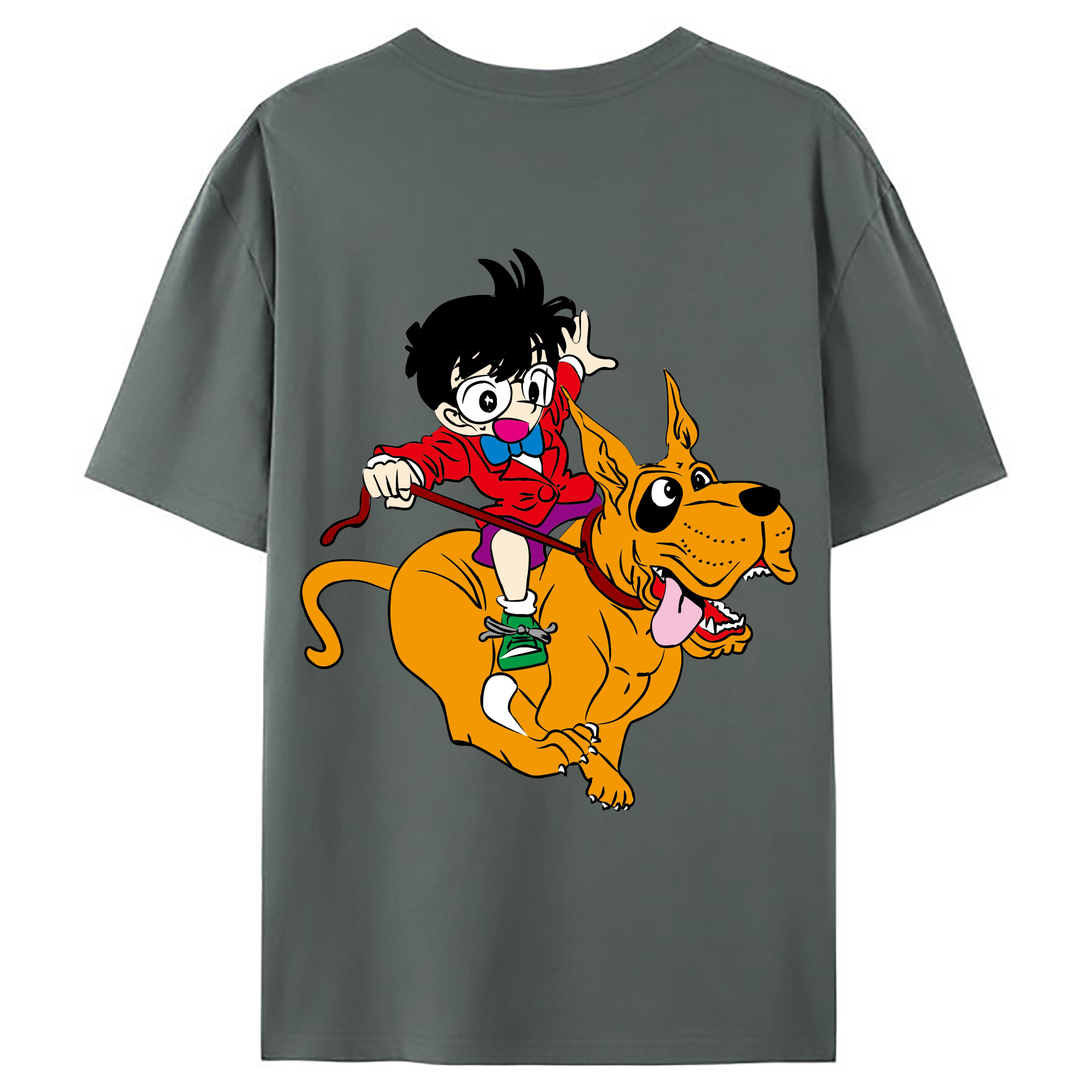（画像用） 名探偵コナン 江戸川 コナン Detective Conan Conan Edogawa 綿100％ メンズ半袖Tシャツ（バックプリント） 通気性